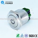 Qn25-A3 25mm Character Illuminated Type Momentary|Latching Flat Head Pin Terminal Metal Push Button Switch